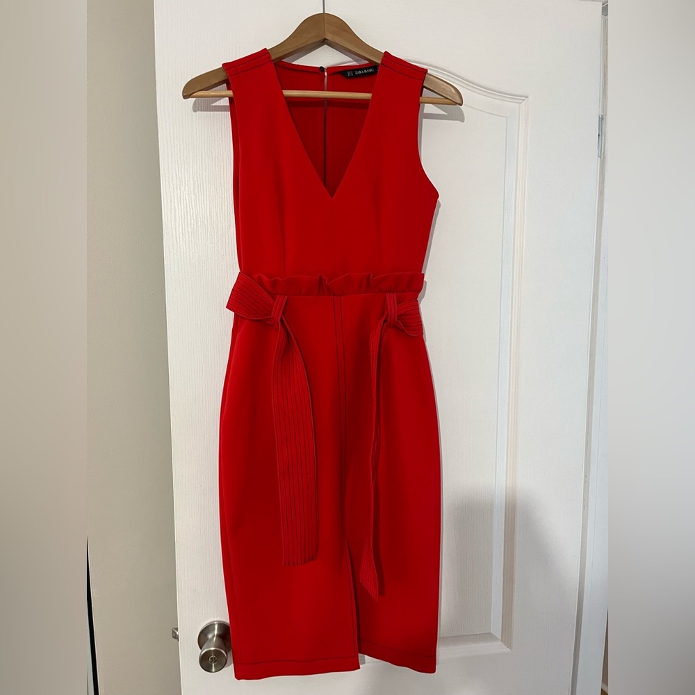 Zara Red Sleeveless Dress - Picture 1 of 5